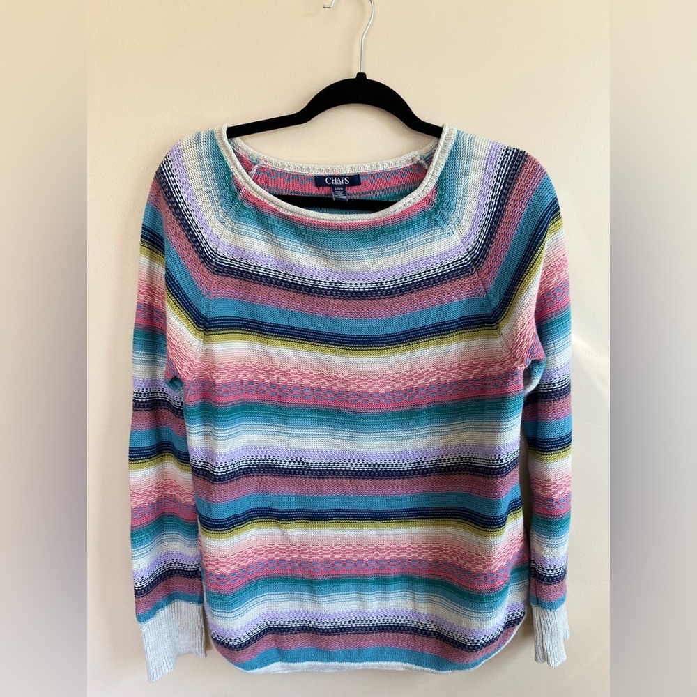 chaps multicolor lightweight sweater